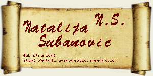 Natalija Subanović vizit kartica